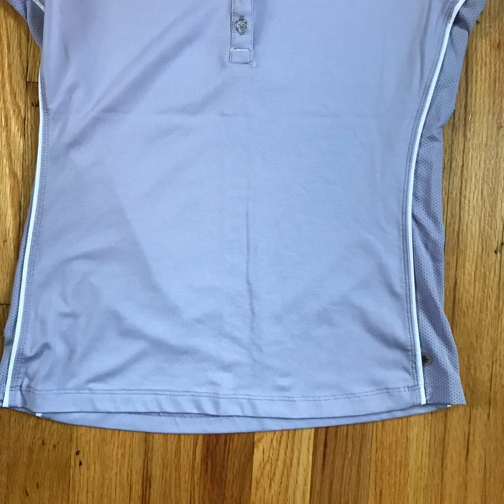 Alo CoolFit Women’s Lavender Short Sleeve Tennis Polo Top Small
